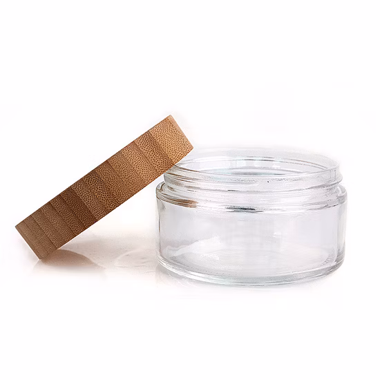 Barattolo per bottiglia per imballaggio cosmetico in vetro di bambù da 50 g